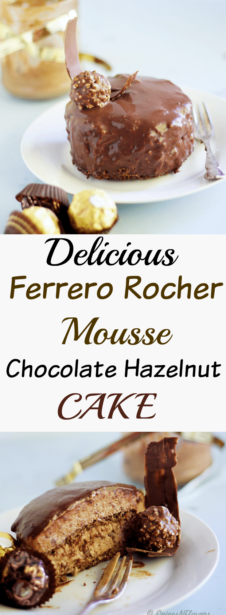 pin image of ferrero rocher mousse cake