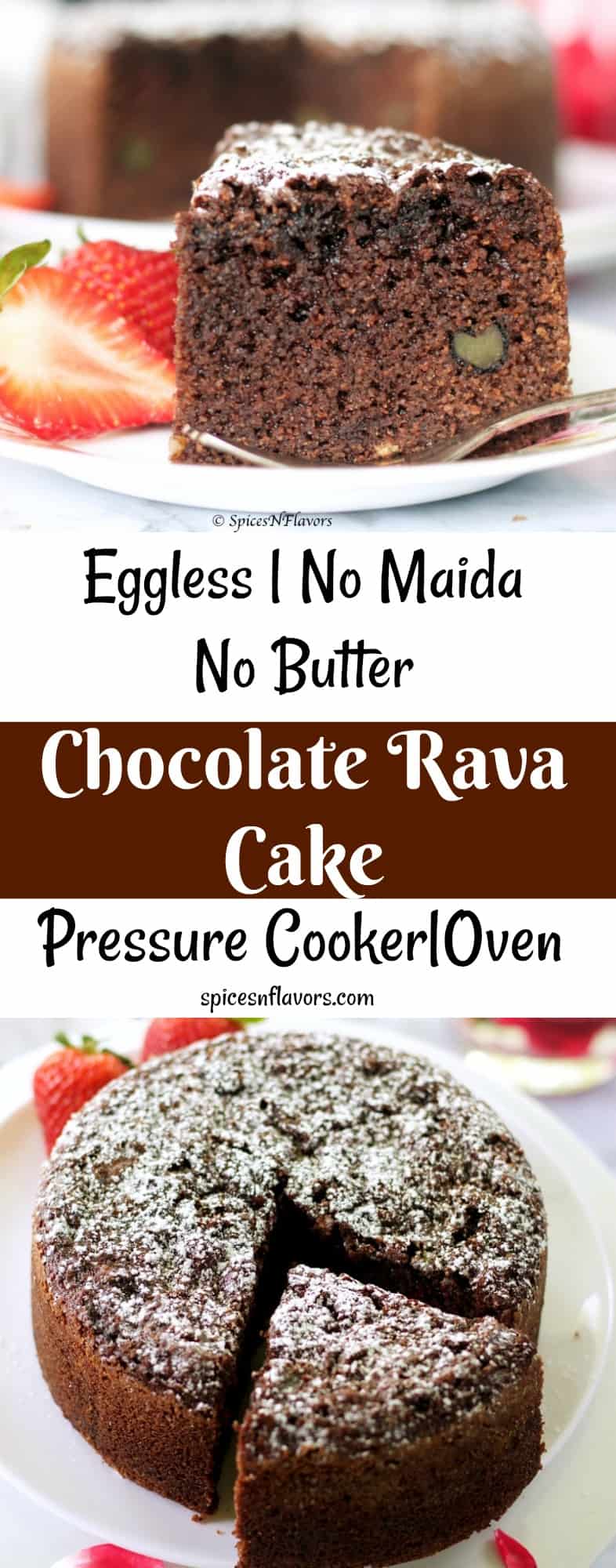 chocolate rava cake eggless cake butter less maida less cake no all purpose flour cake easy simple how to make cake in a cooker cooker cake ip cake #cookercake #ipcake #instantpot #cake #ravacake #eggless #nomaida #nobutter