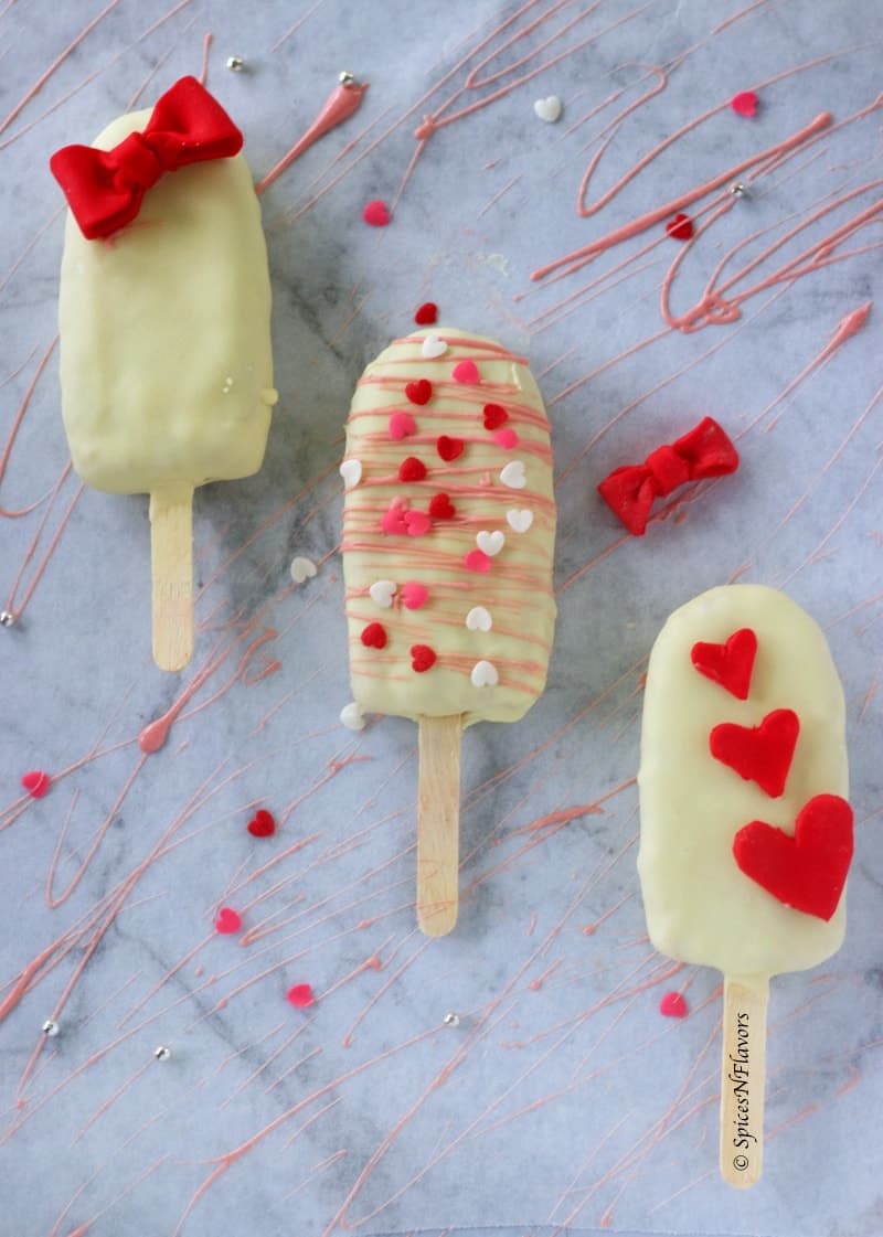 vertical view cake popsicles