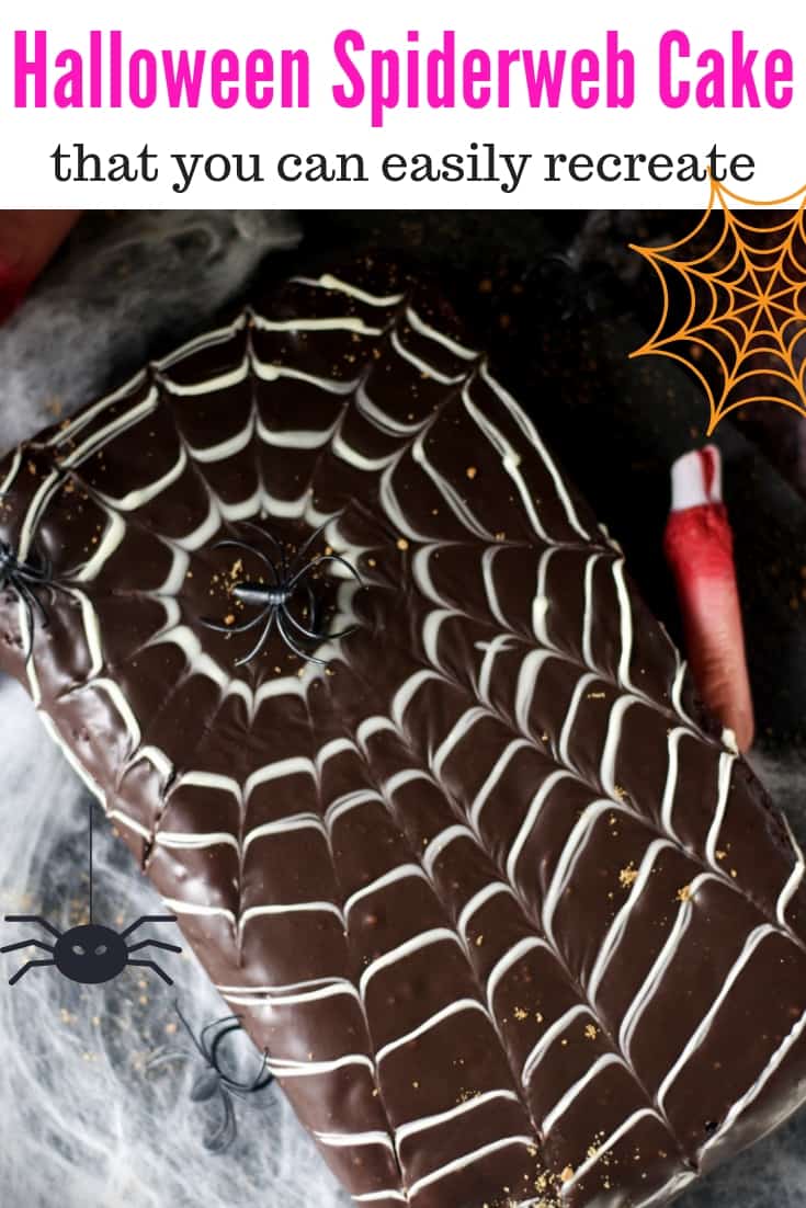 pin image of halloween spider web cake