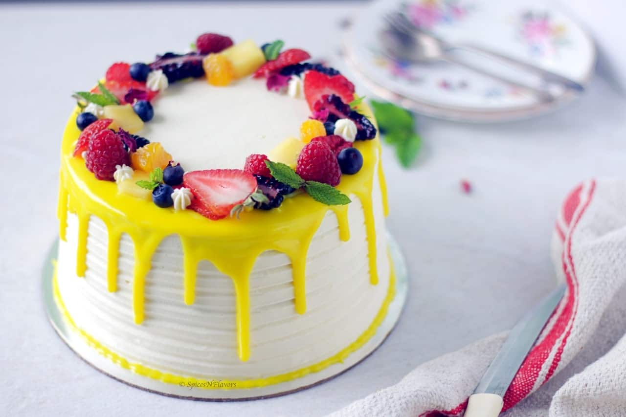 horizontal image of Fresh Fruit Cake