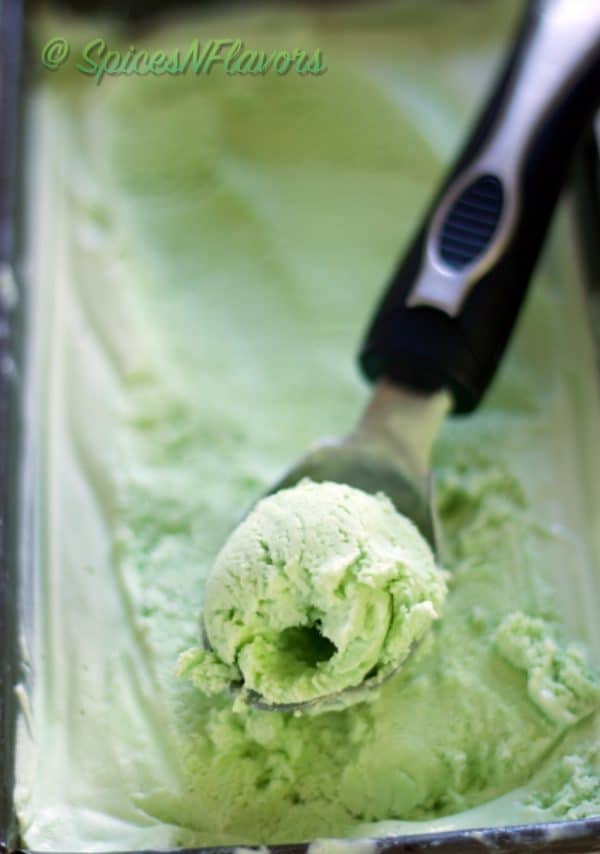 4 ingredient no churn Basil IceCream Spices N Flavors