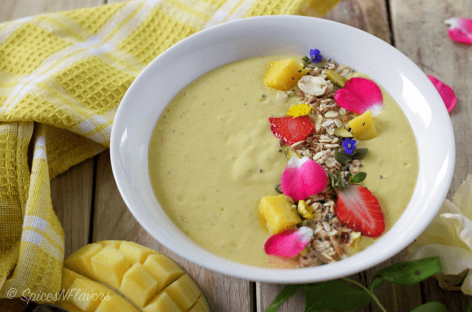 Protein Enriched Turmeric Pina Colada Smoothie Bowl - Spices N Flavors