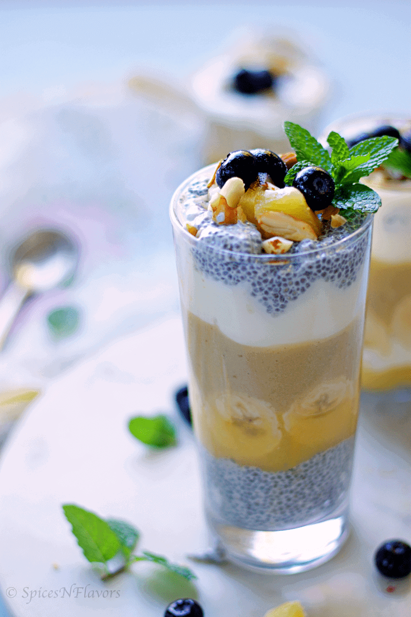 Coconut Mango Chia Seeds Smoothie - Spices N Flavors