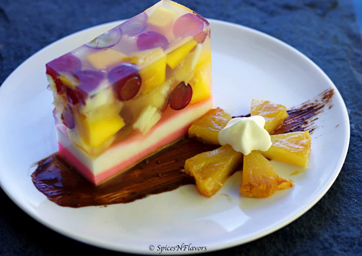 Rose Milk Fruit Cake | Agar Agar Fruit Cake - Spices N Flavors