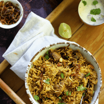 how to make Mushroom Biryani in Pressure Cooker simple and easy quick fix one pot dinner recipe