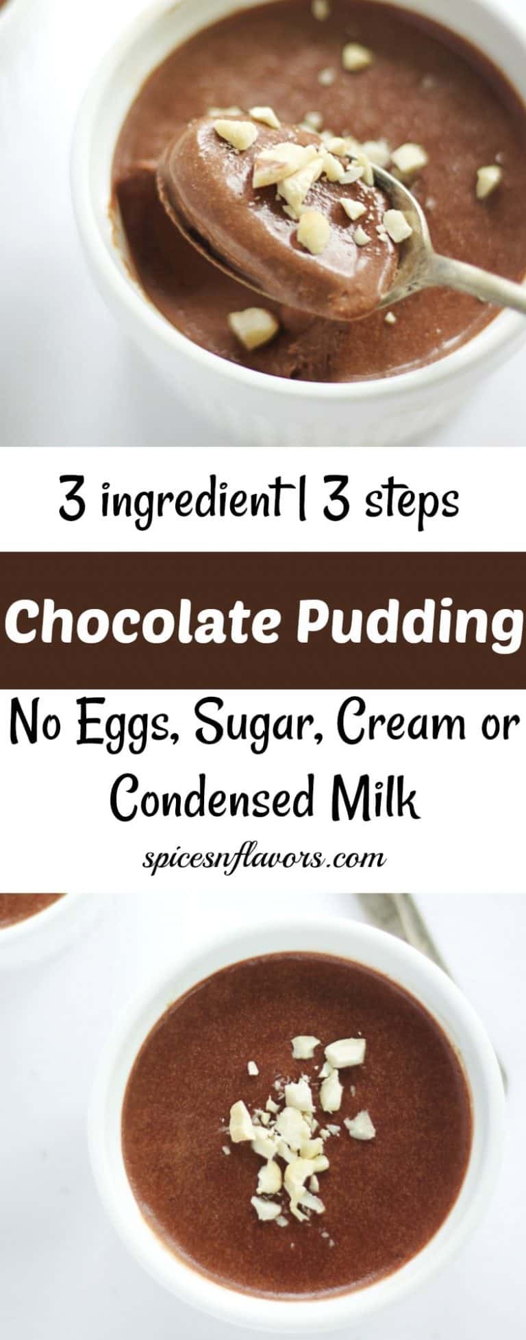 Chocolate pudding 3 ingredients Spices N Flavors