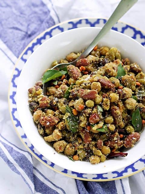 Navadhanya sundal bean salad legume salad healthy protein packed salad recipes navratri special authentic traditional south indian recipes