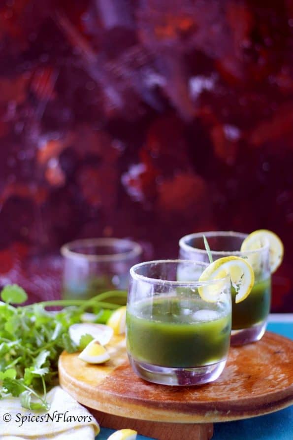 Coriander Mint Juice Healthy Diwali Detox Drink Spices N Flavors