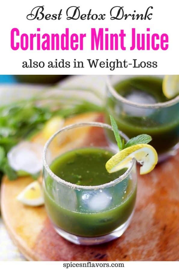 Coriander Mint Juice Healthy Diwali Detox Drink Spices N Flavors