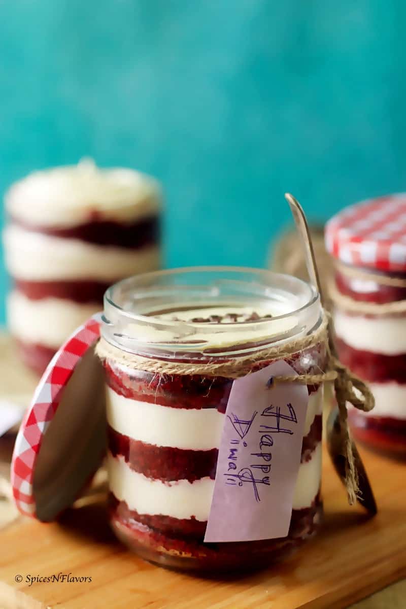 Eggless Red Velvet Cake in a Jar | Diwali Special - Spices N Flavors