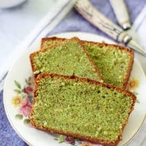 pistachio loaf cake slices showing the texture