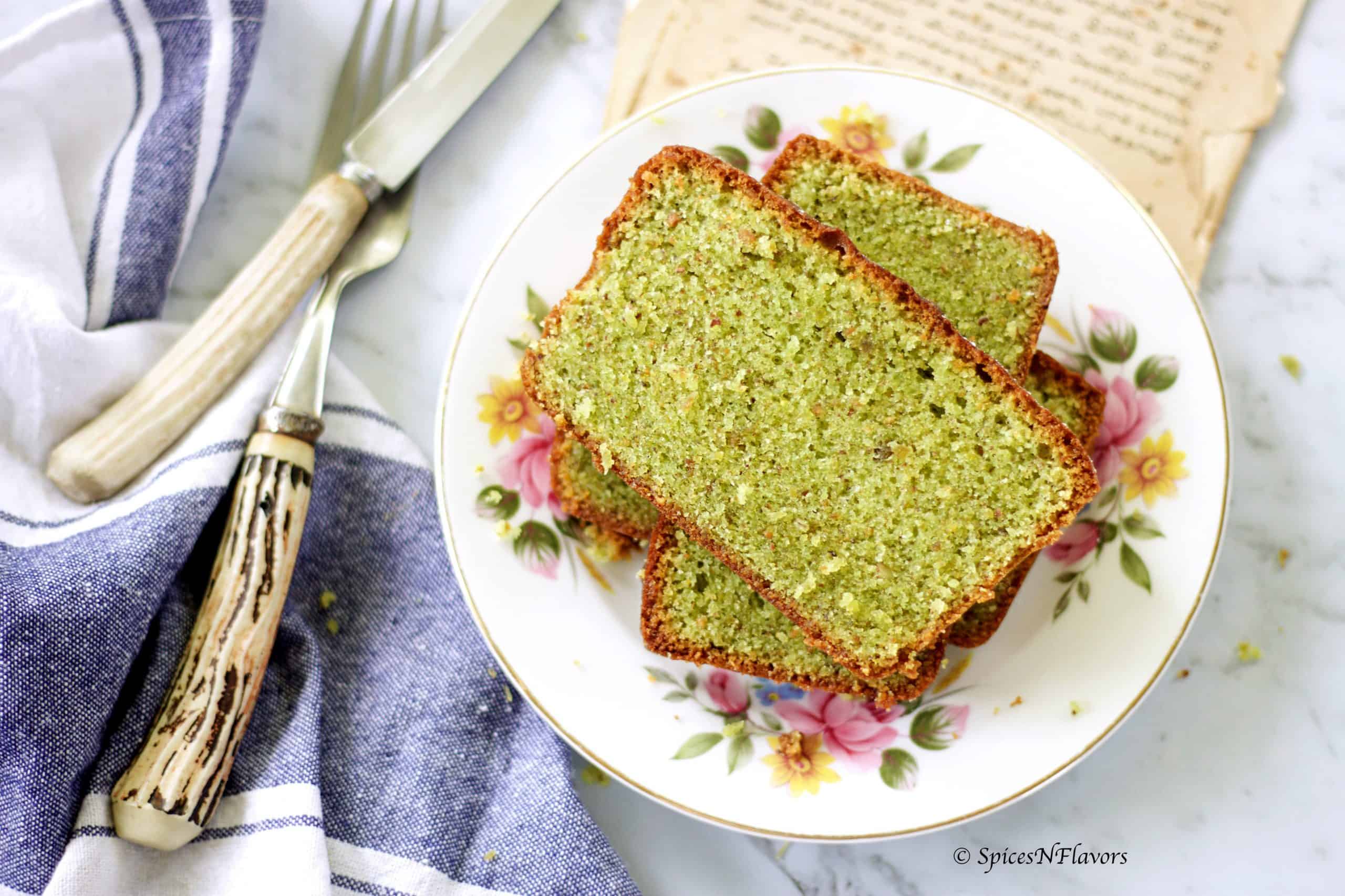 Pistachio Loaf Cake How to make Pistachio Cake Spices N Flavors