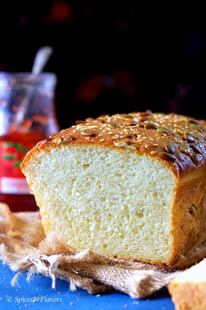 bread placed on a jute towel