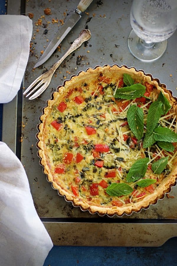 Quiche Lorraine Pepper and Broccoli Quiche Spices N Flavors