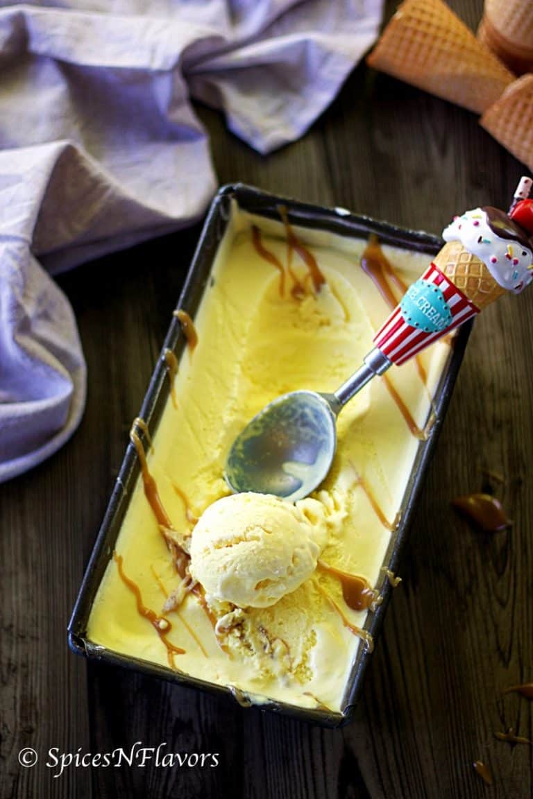 No Churn Indian Butterscotch Ice Cream Spices N Flavors