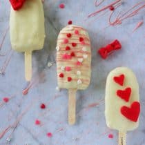 vertical view cake popsicles