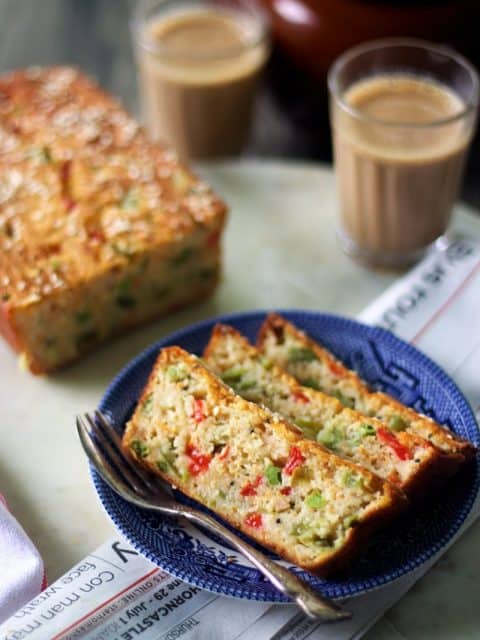image of a slice of savoury semolina cake