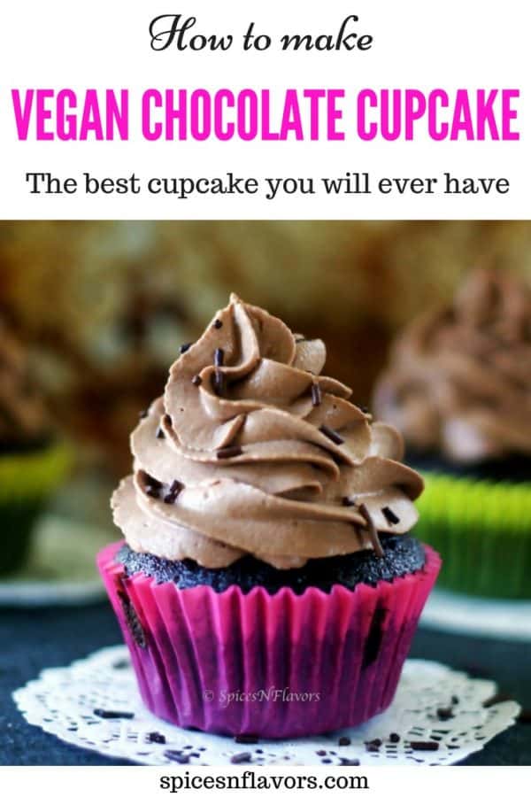 Vegan Chocolate Cupcakes | Best Chocolate Cupcakes - Spices N Flavors