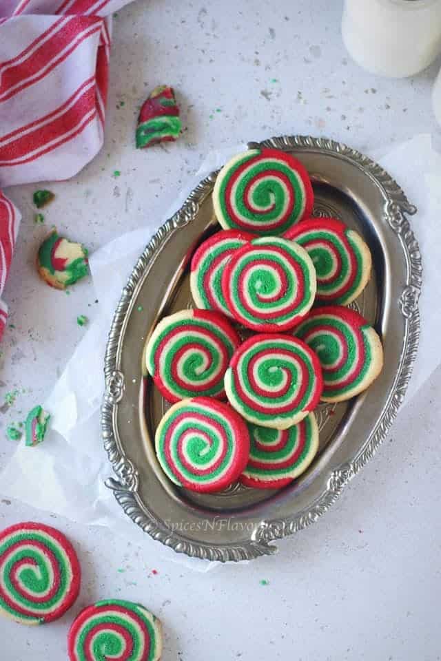 Christmas Pinwheel Cookies - Holiday Baking Ideas - Spices N Flavors