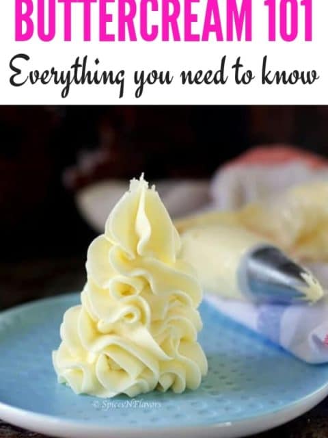 pin image of best buttercream frosting