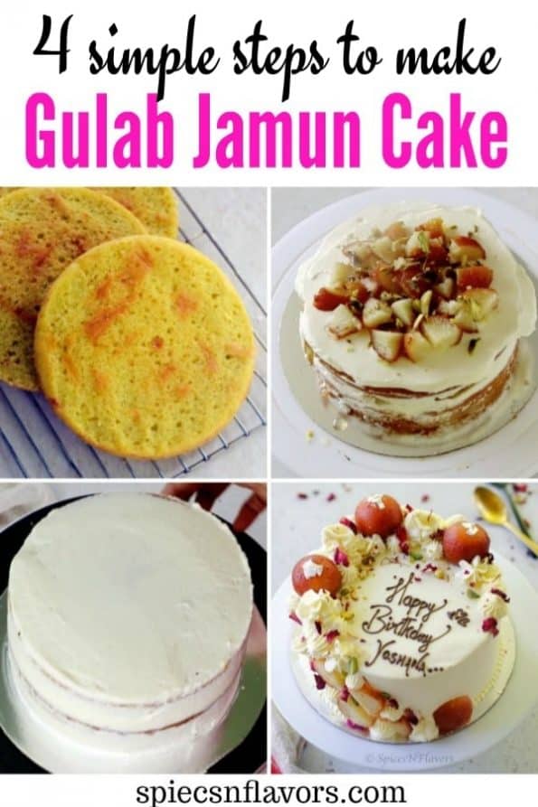 Eggless Gulab Jamun Cake Recipe Spices N Flavors