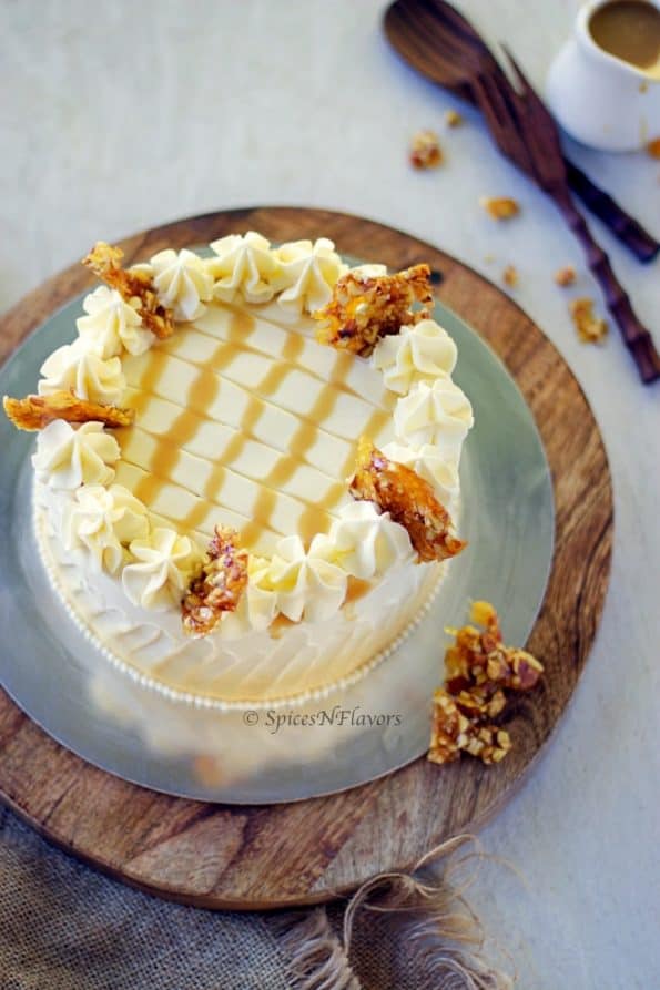 Eggless Butterscotch Cake step by step Indian style Spices N Flavors