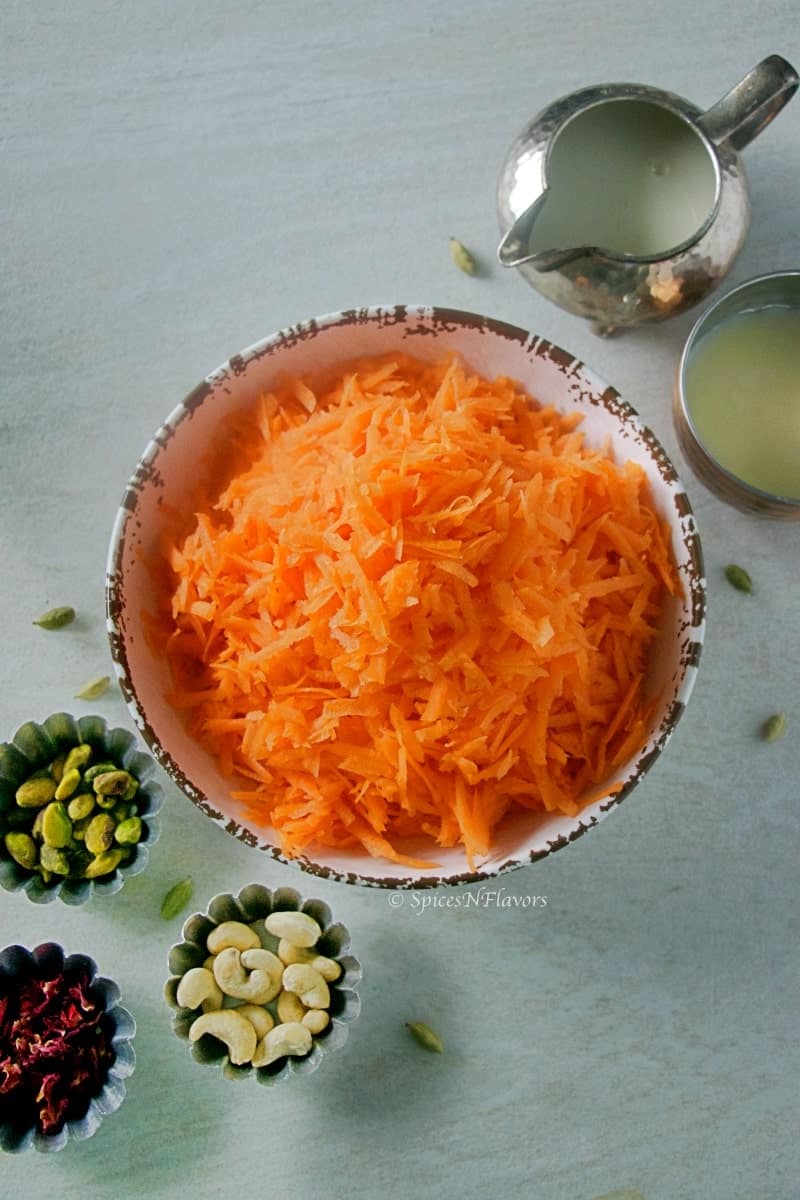 Ingredients used to make the halwa