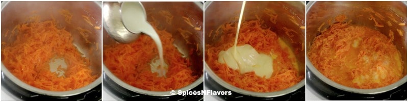 sauteing the carrots