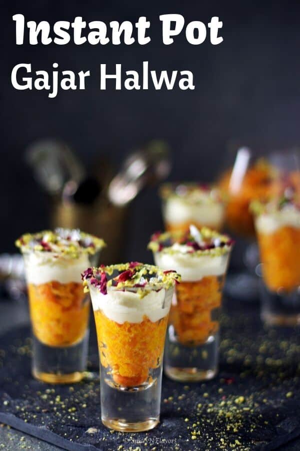 Instant Pot Gajar Halwa Shots Indian Carrot Pudding Spices N