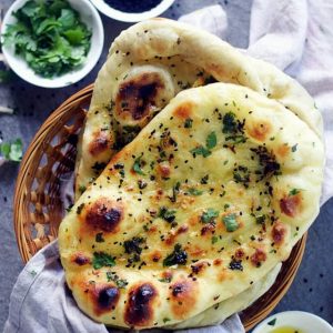 overhead shot of the naans