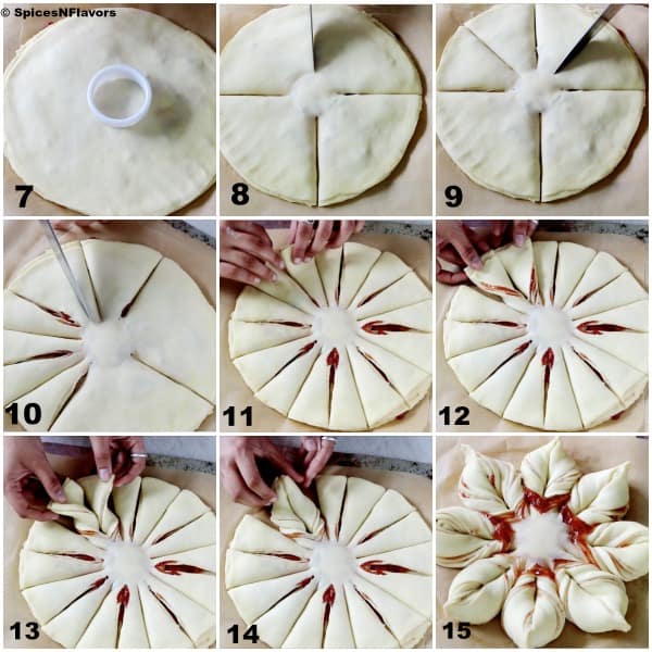 shaping the bread dough steps 7 to 15