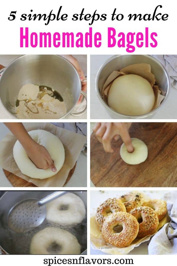 pin image of homemade bagels