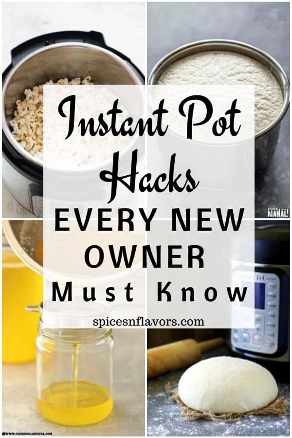 a collage of image to show the different instant pot hacks that you can do