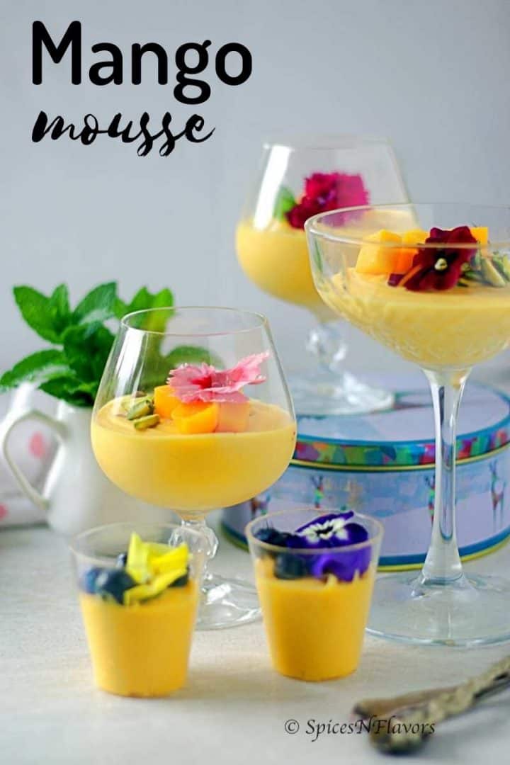 mousse served in glasses