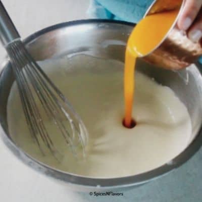 mango pulp added to cream