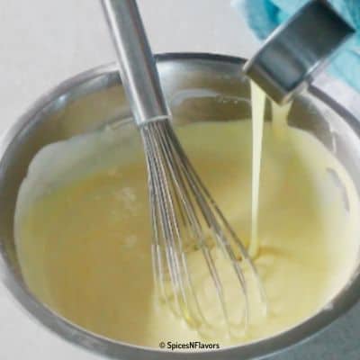 condensed milk added to cream