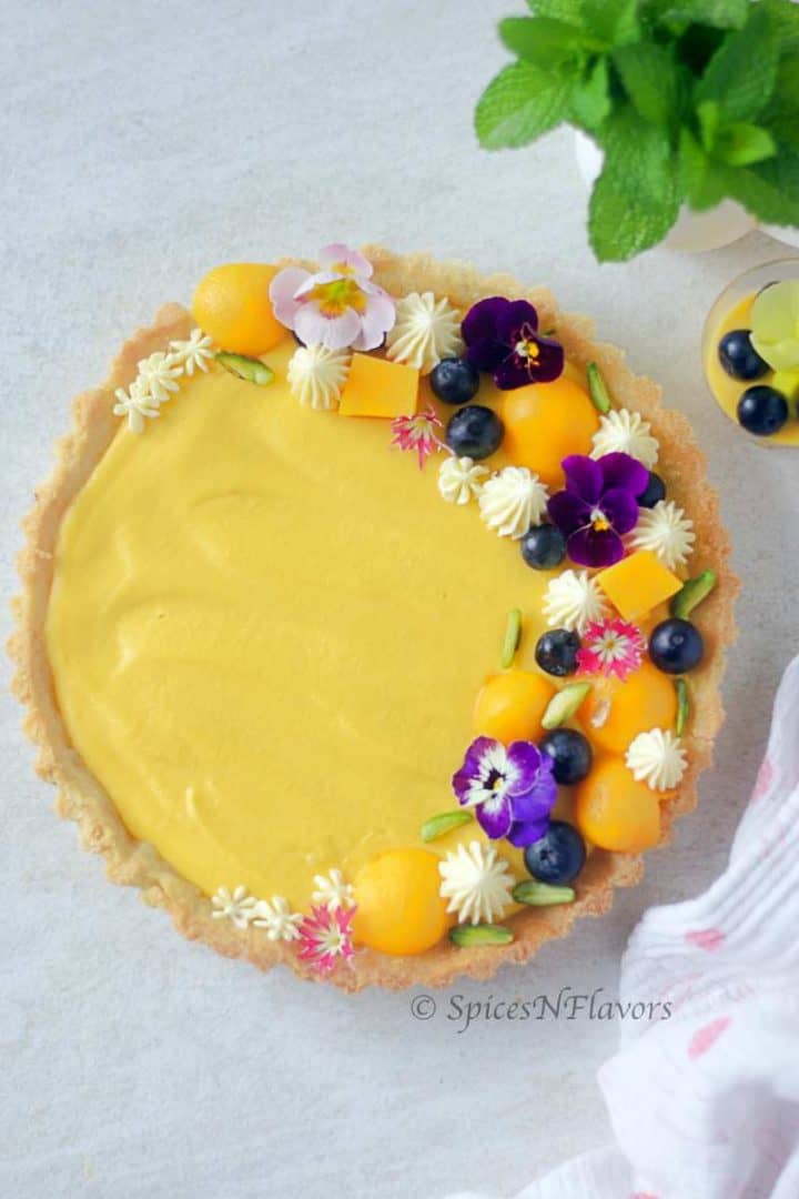 overhead image of mousse tart