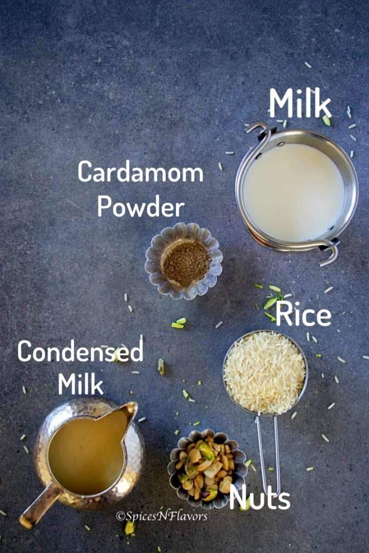 ingredients required to make kheer