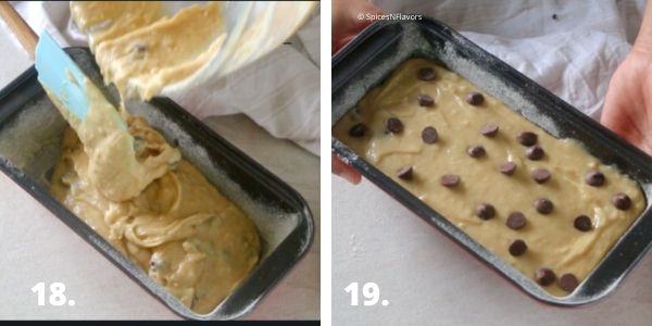 transfer the cake batter to the prepared pan