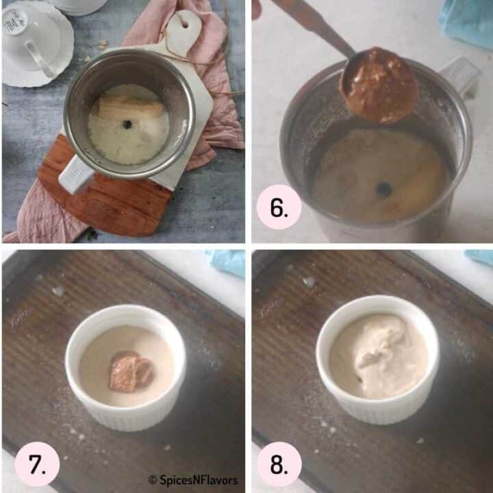 collage of images explaining how to make peanut butter banana oatmeal