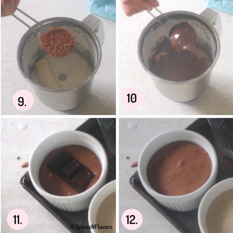 collage of images to explain how to make nutella baked oatmeal