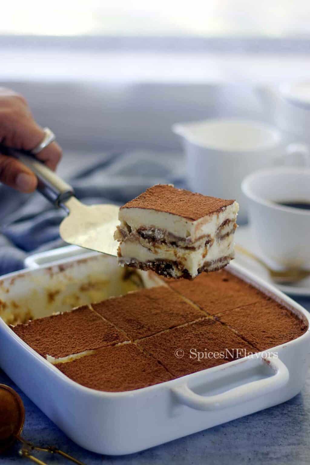 Easy Eggless Tiramisu with Homemade Ladyfingers Spices N Flavors