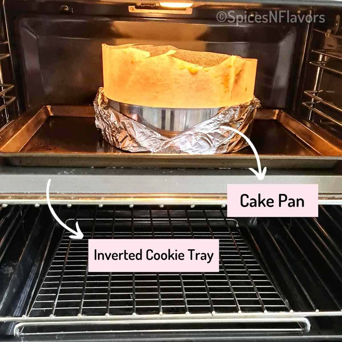 image showing the double pan method of baking