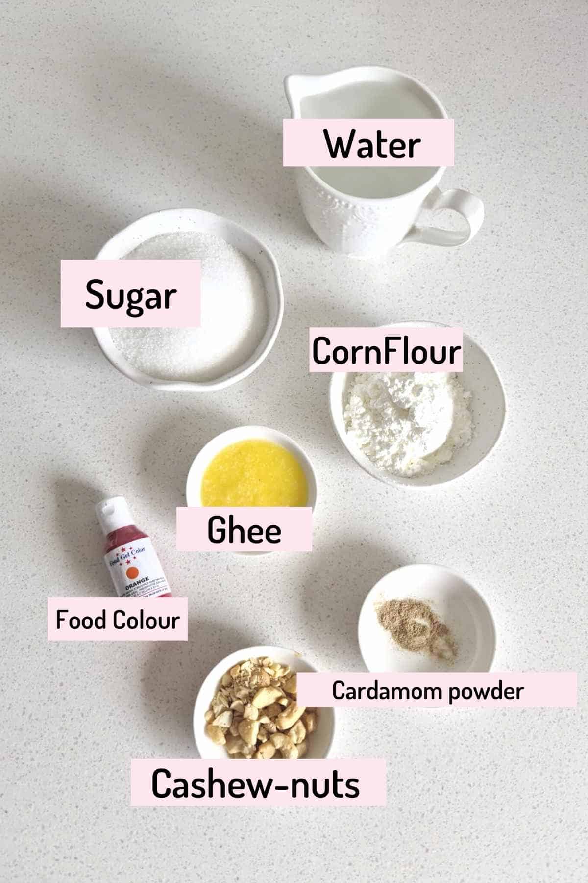 ingredients needed to make karachi halwa