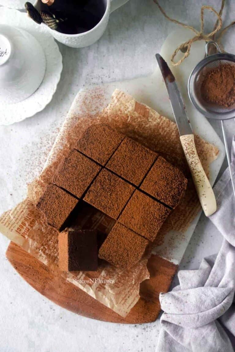 Easy Chocolate Condensed Milk Fudge Just 2 Ingredient Spices N Flavors Chocolate Condensed Milk Fudge Sliced Into Squares 768x1152