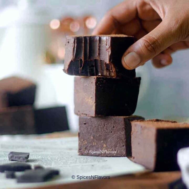 Easy Chocolate Condensed Milk Fudge Just 2 ingredient Spices N Flavors