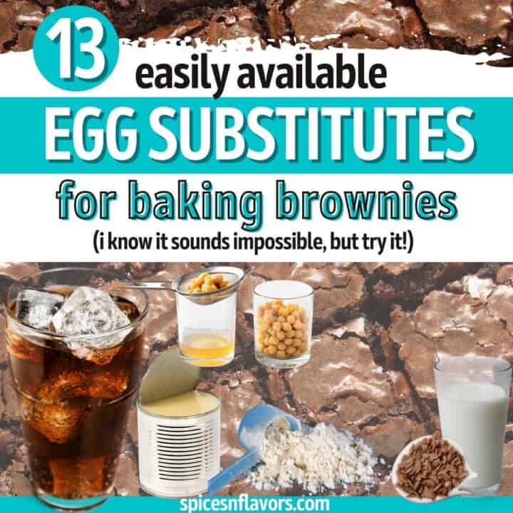 collage with list of egg substitutes along with text written on it