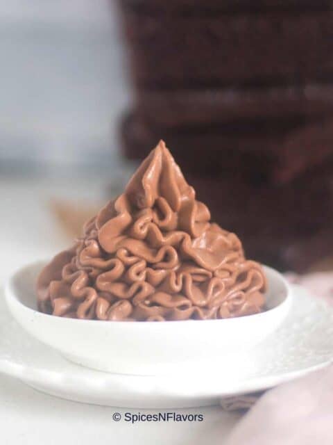 cropped image of chocolate whipped cream to fit the recipe card