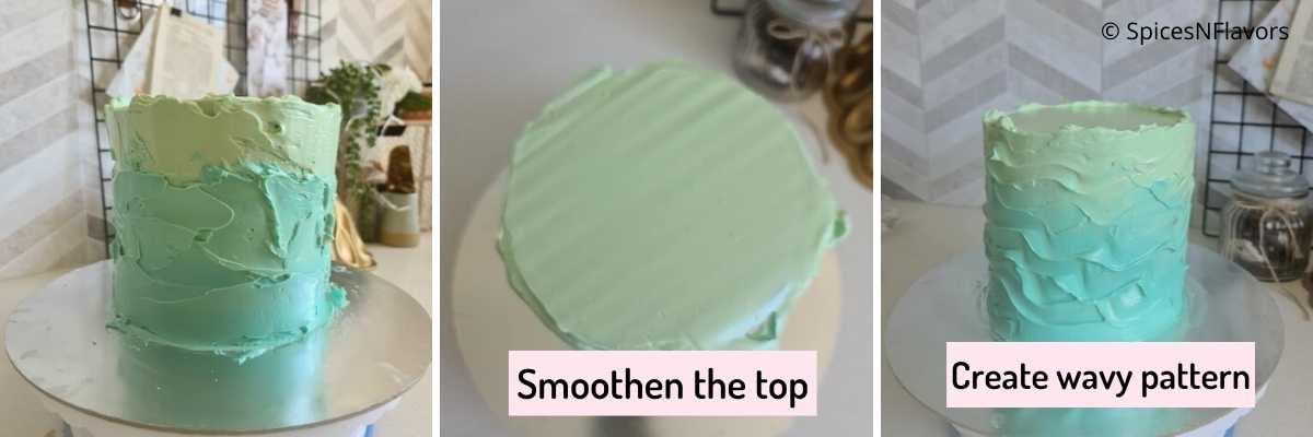 Rippled Blue Turquoise Water 8 INCH ICING Edible Cake Topper Decoration Pattern 